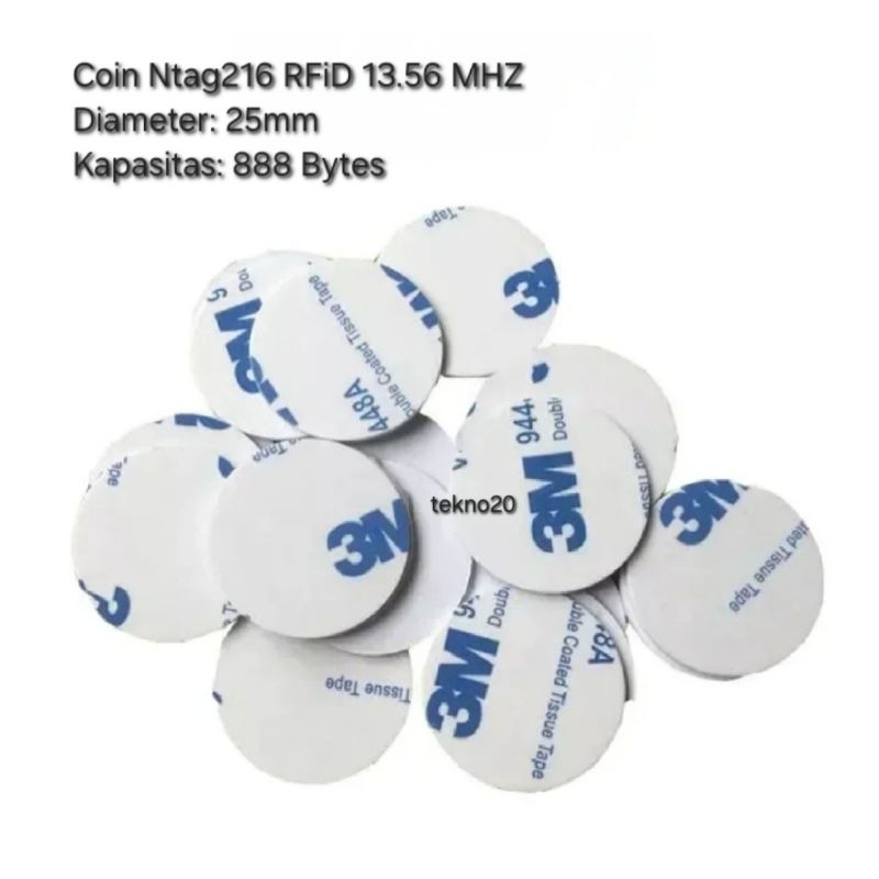 Coin Ntag216 RFID13.56mhz 14443A Tag NFC 888Bytes 25mm | Koin Ntag216 25mm
