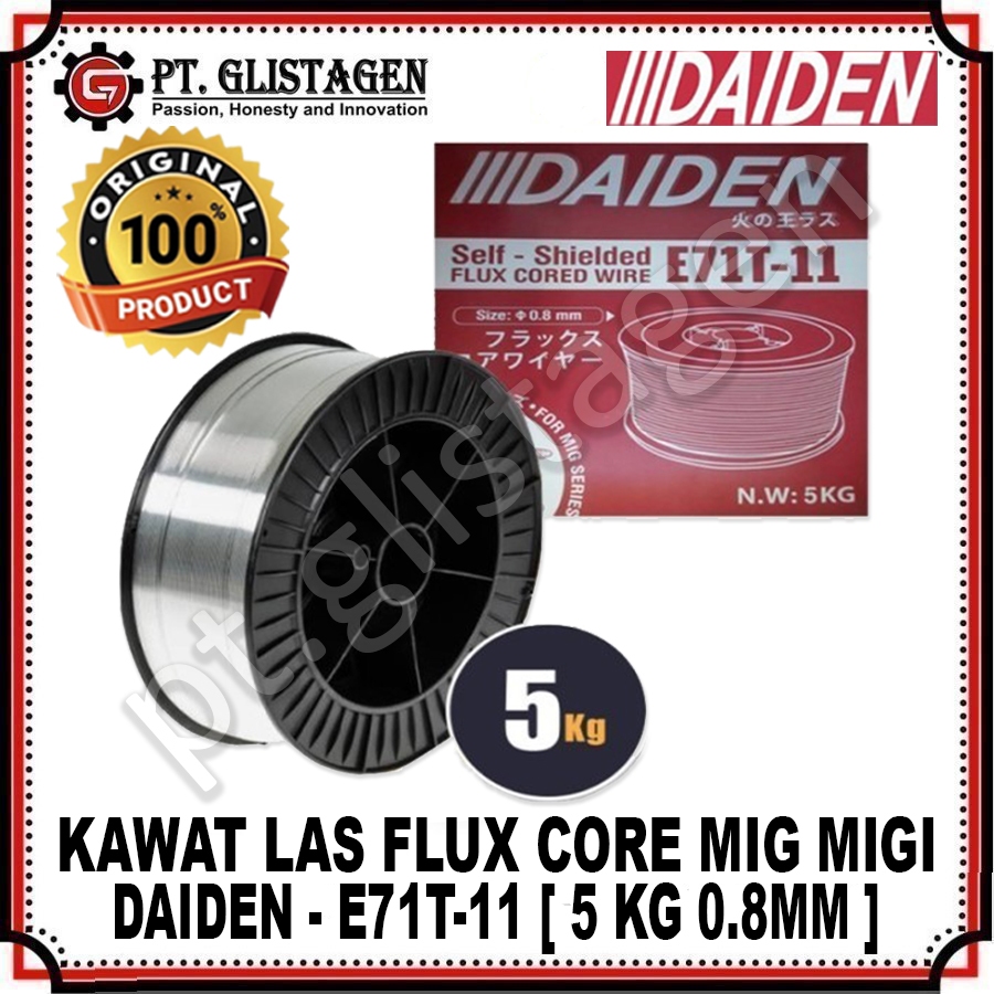 DAIDEN Kawat Las CO2 MIG Flux Core Wire 5KG 0.8MM 5 KG 0.8MM E71T-11 ORIGINAL DAIDEN