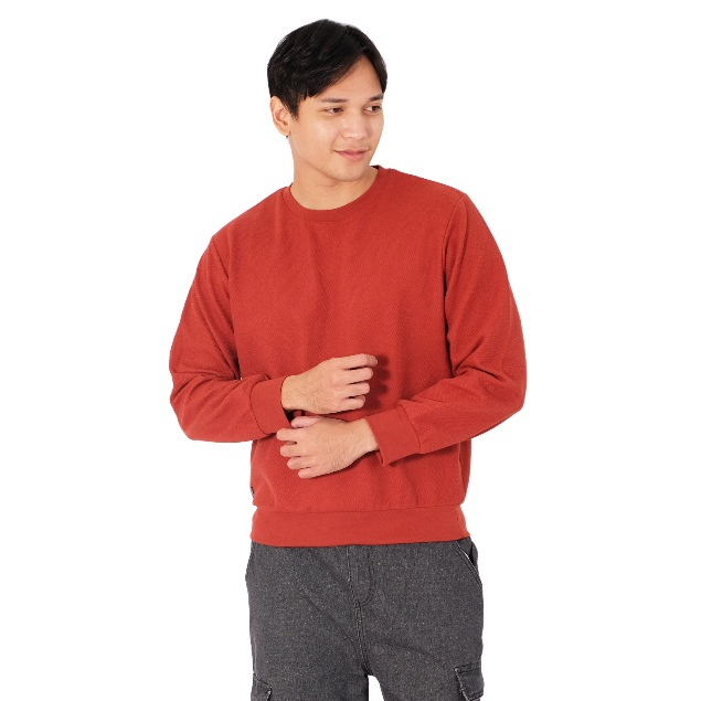 Poshboy Colton Kaos Lengan Panjang Pria Warna Bruthenna - Long Sleeves kualitas Premium Original