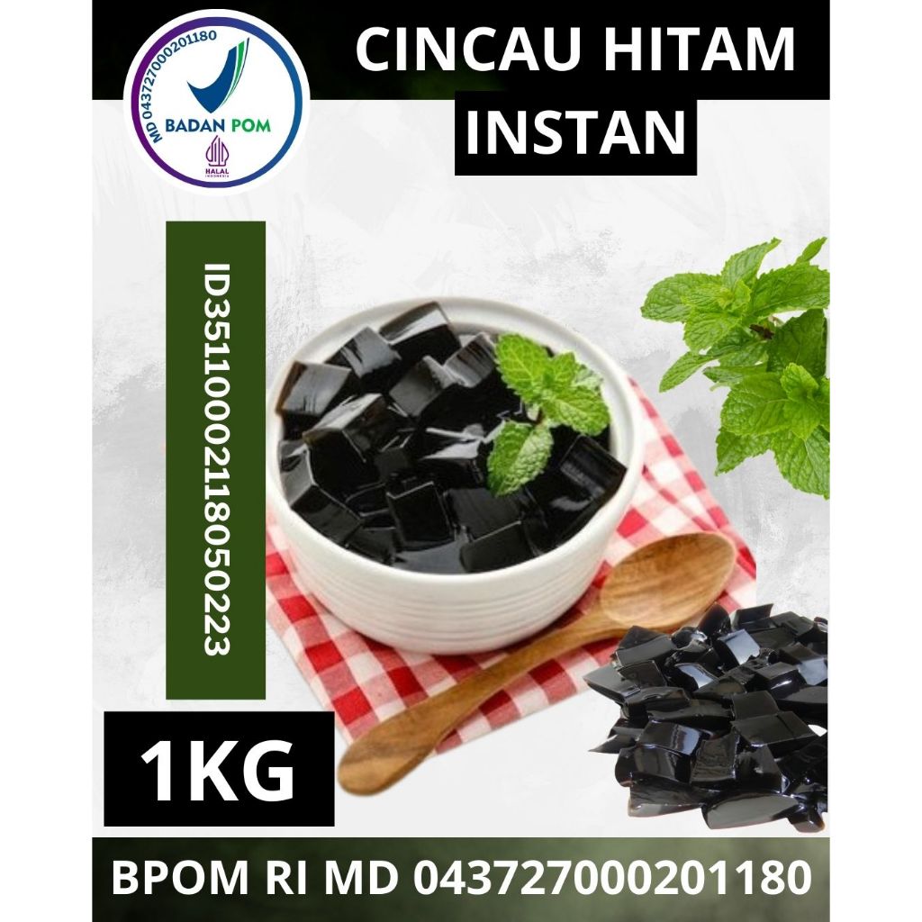

TERSEDIA Cincau Hitam Instan Grass Jelly Cincau Hitam Kemasan Aluminium Foil 1 Kg