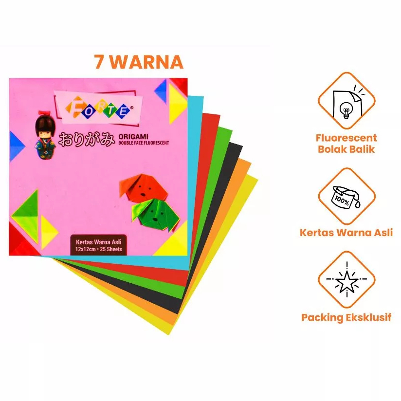 

Kertas Lipat Kecil / Origami Forte 12 x12 (1 pack isi 25 lembar)
