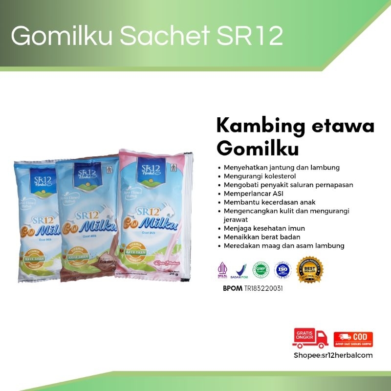

GoMilku SR12 Sachet (25gr/sachet) / Susu Kambing Etawa / Meningkatkan Kesehatan Tubuh Kaya Manfaat