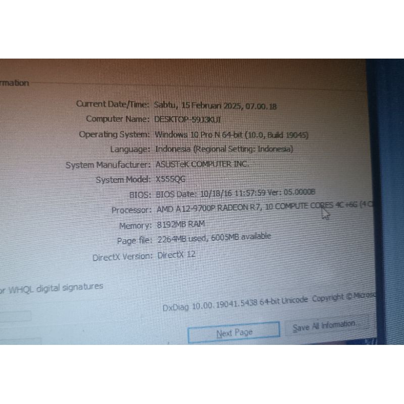 Mainboard mobo laptop asus x555 x555q x555qg amd a12-9700p