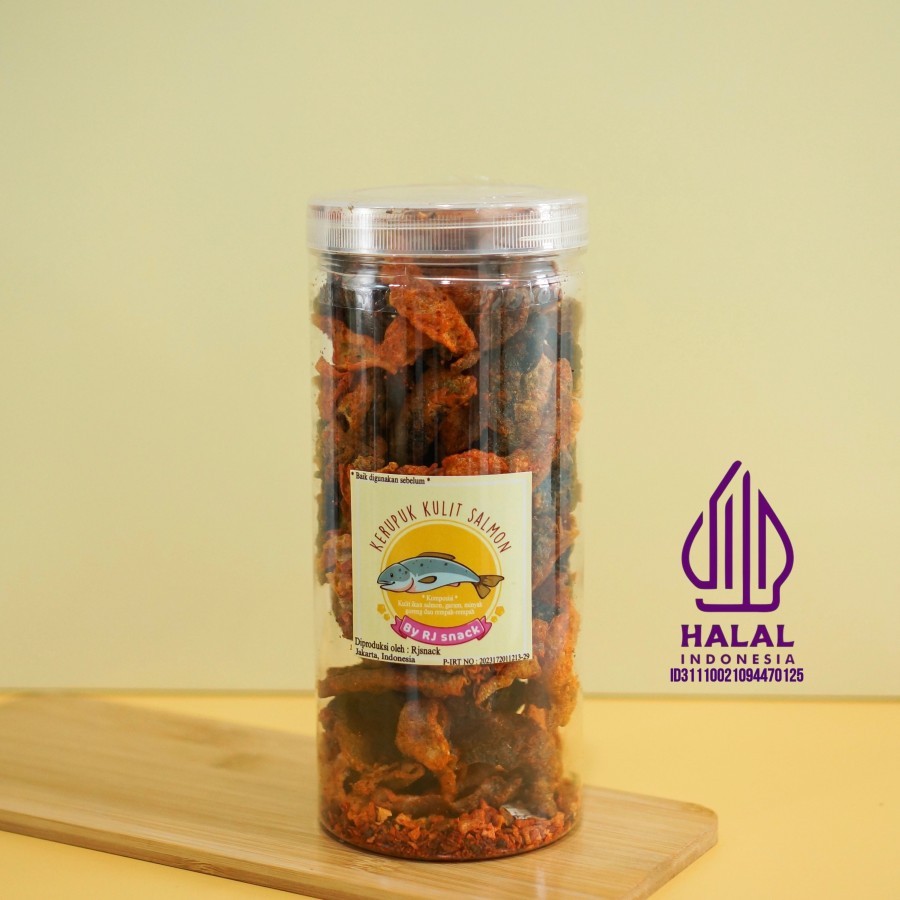 

Keripik Kulit Ikan Salmon Spicy Kemasan Toples 175gr Spicy Korea