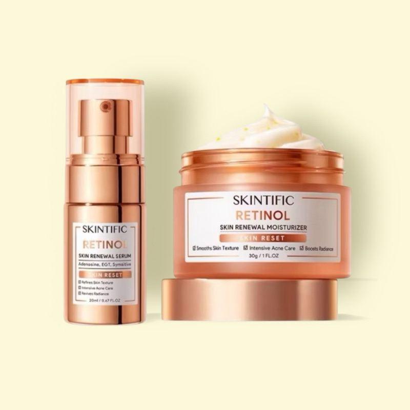 SKINTIFIC Paket 2 Pcs Anti Aging Retinol Set Gentle A Retinol Renewal Serum | Serum Retinol Skintifi