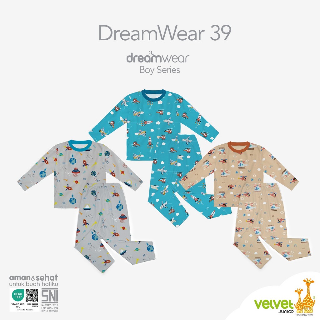 Piyama dreamwear usia 6 7 8 9 10 thn |Piyama anak velvet Junior seri Brave Wings Limited Boy