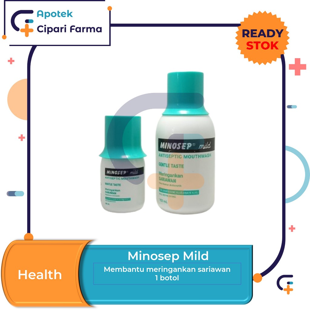 Minosep Mild Hijau Obat Kumur Antiseptik | Meringankan Sariawan
