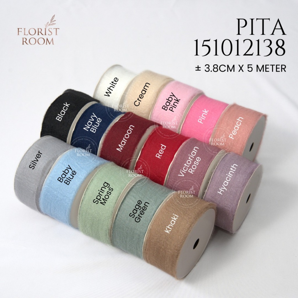 

PIta 151012138 ±3.8cm x 5m - RIbbon - Hampers Kado Hadiah - Wedding Ribbon Decoration