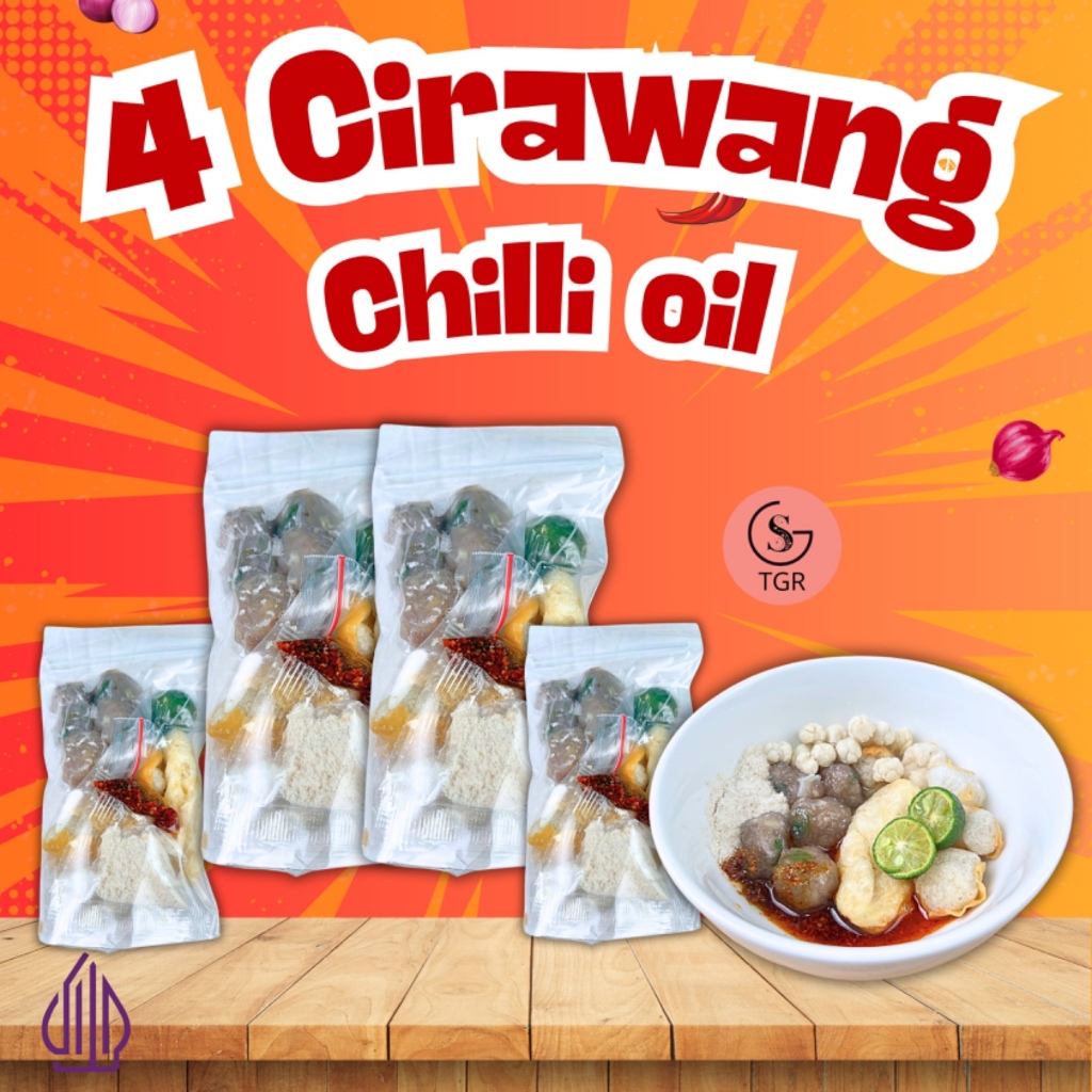 

[CIRAWANG EKO CHILLI OIL] 4 BKS BASO CIRAWANG EKONOMIS CHILLI OIL Food Kaldu Pedas Bawang Kuah Chili Instan Seblak