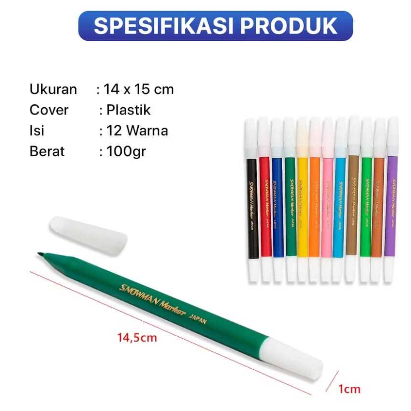 

Spidol Snowman 12 Warna Sepidol Snowman PW12A Original