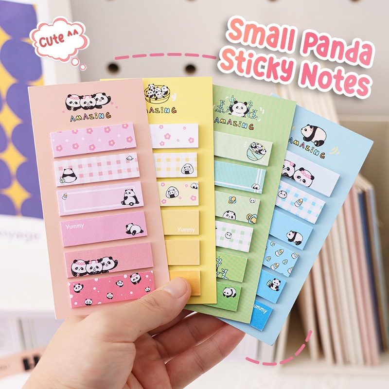 

Yoibeauty - Small Panda Sticky Notes Memo Pesan Tempel, Penanda Halaman Buku Warna Pastel
