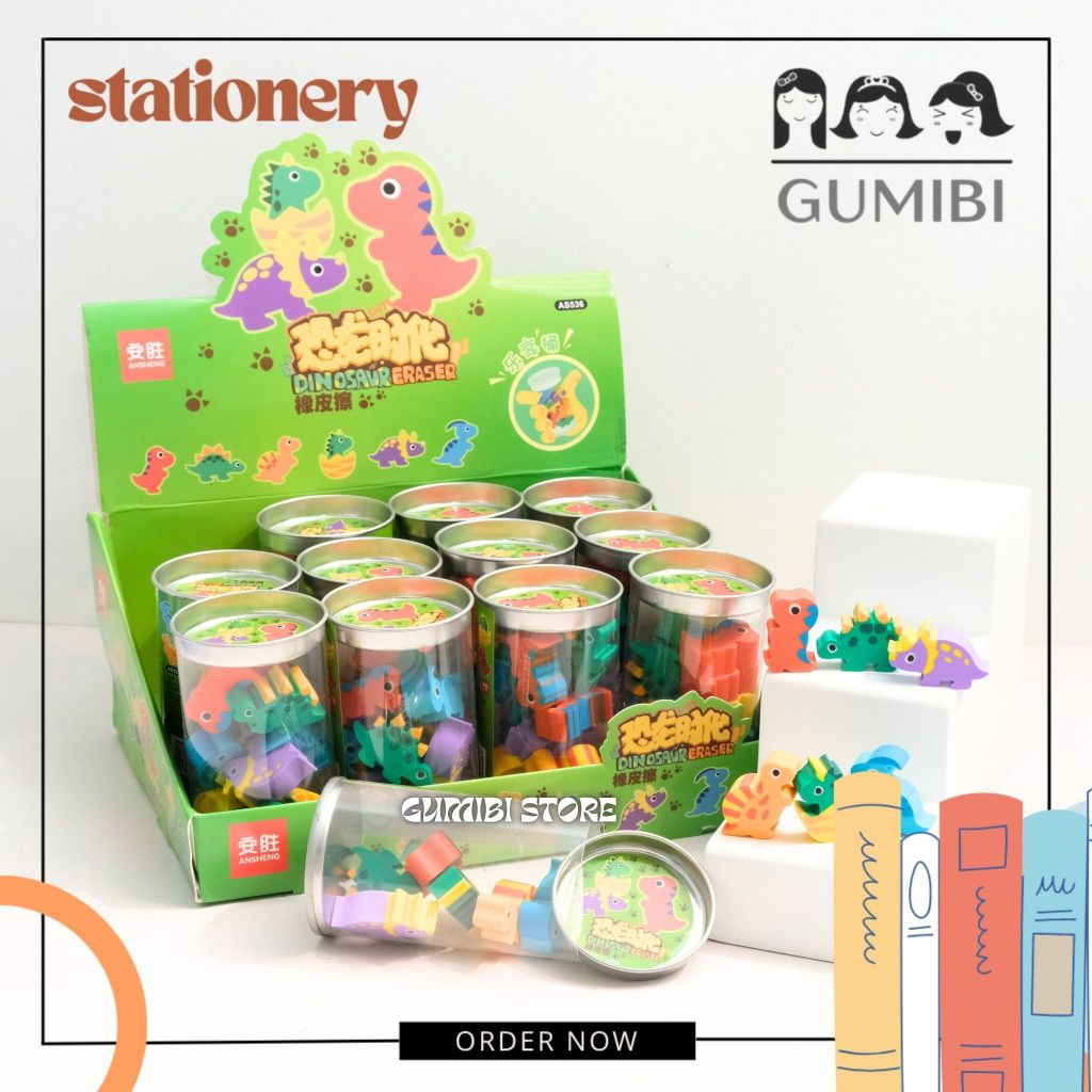 

PENGHAPUS KALENG DINO PENGHAPUS PENSIL MINI KARAKTER DINO ERASER KECIL MINI DINO LUCU TERMURAH