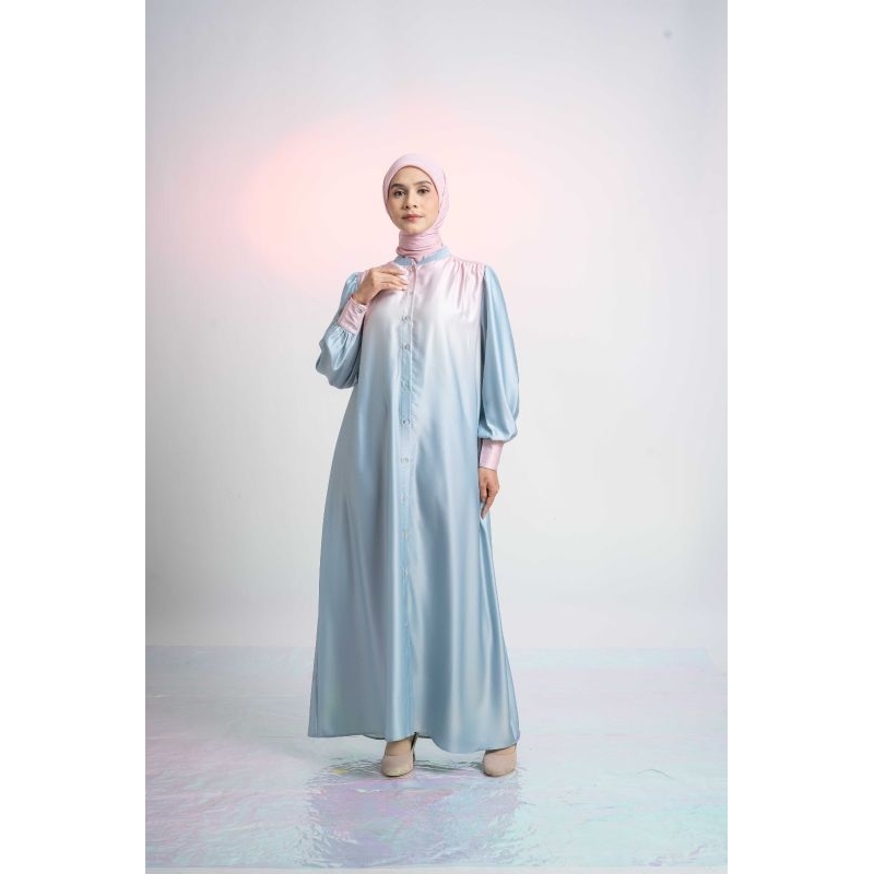 L dress ombre dauky gamis dauky