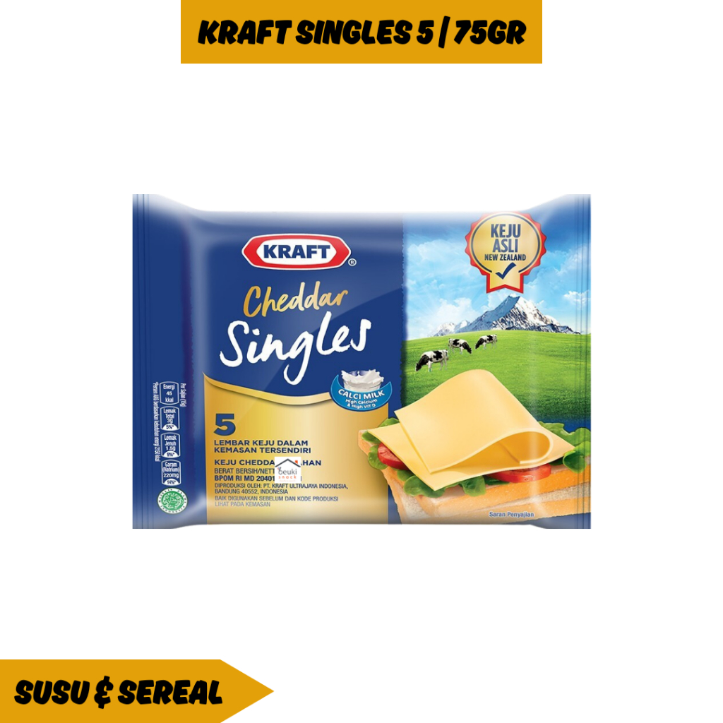 

Kraft Cheddar Singles Isi 5 Lembar Keju Lapis Cocok untuk Sandwich