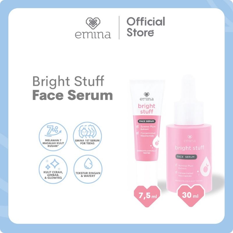 Emina Bright Stuff Face Serum 7.5Ml | Serum Wajah Emina 30 Ml | Serum Wajah Glowing