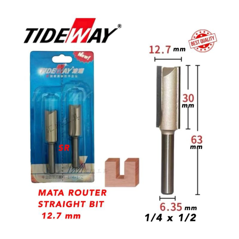 Mata Router/ Profil Lurus 12 mm/ Straight Bits TIDEWAY