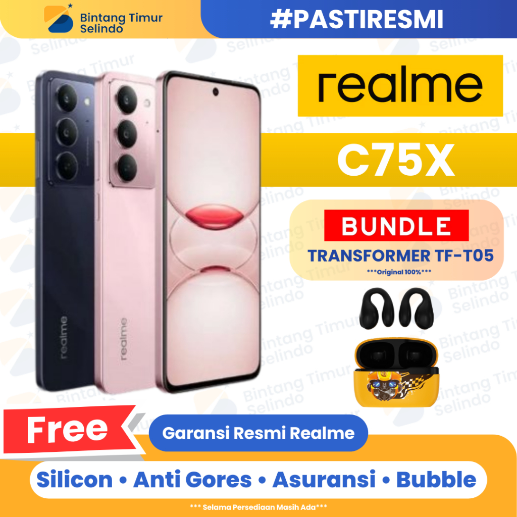 Realme C75x 8/128GB - HP Garansi Resmi, RAM Besar, Performa Kencang, Harga Terbaik RI