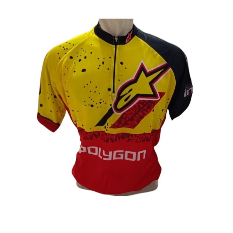 Atasan Baju Sepeda Austy Polygon Tangan Pendek + Katong