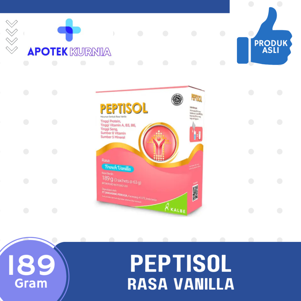 

PEPTISOL RASA VANILLA 189GR / SUSU DENGAN PROTEIN TINGGI DALAM MASA PEMULIHAN