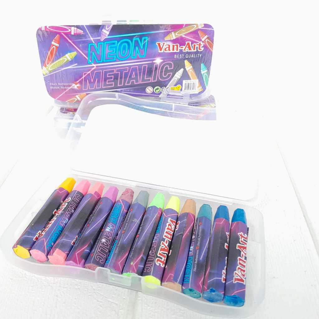 

Crayon / krayon Oil Pastel 12 Warna NEON METALIC