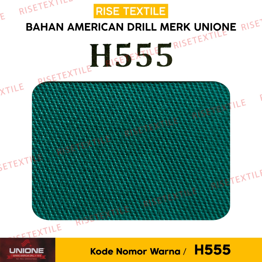 Bahan American Drill UNIONE Kain Rollan Bahan Seragam Kain Celana Kain Kemeja Warna Hijau Toska Nomo