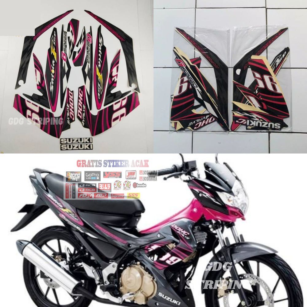 Striping Stiker Suzuki Satria Fu F150 2012 Pink Murah GDG
