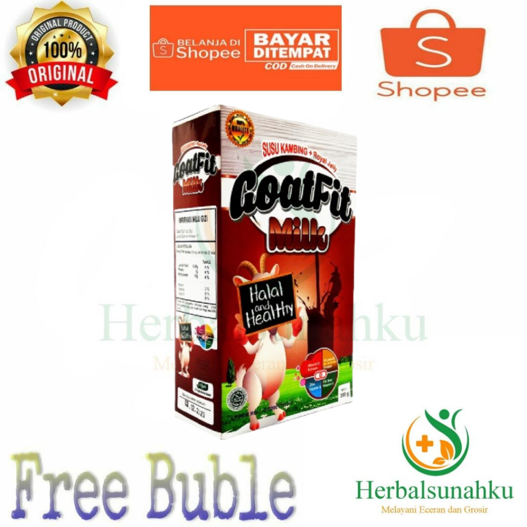 

GOATFIT Milk Susu Kambing Etawa Goatfit isi 200 gr Rasa Coklat / Original / strawberry