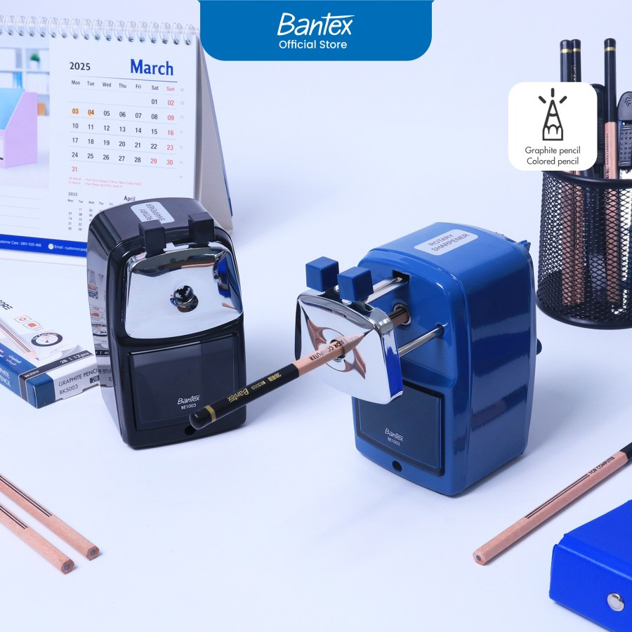 

Bantex Rautan Pensil Serutan Putar / Rotary Sharpener Bahan Metal 5 Tingkat Ketajaman BE1003
