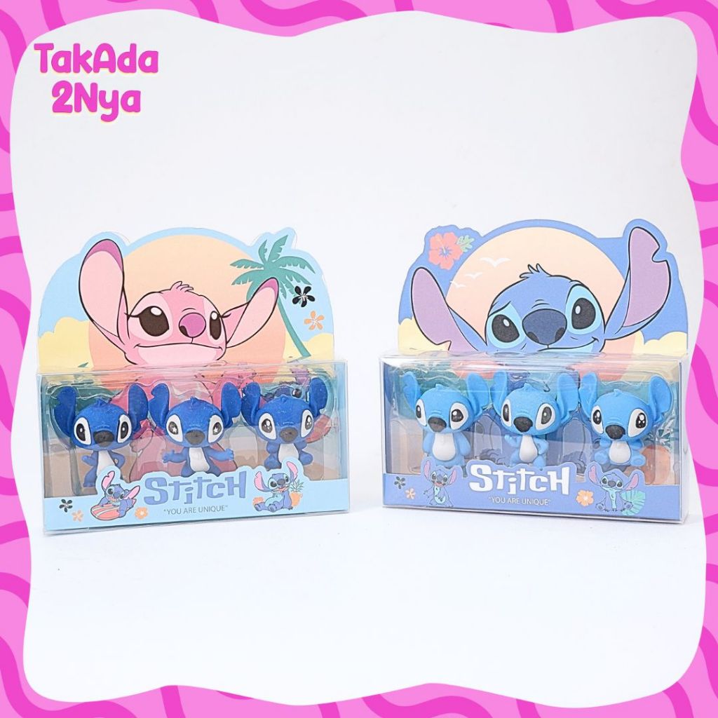 

Penghapus 3D Miniatur Stitch ER-1537 3 Karakter Eraser Karakter Hapusan Pensil Lucu Stip Setip