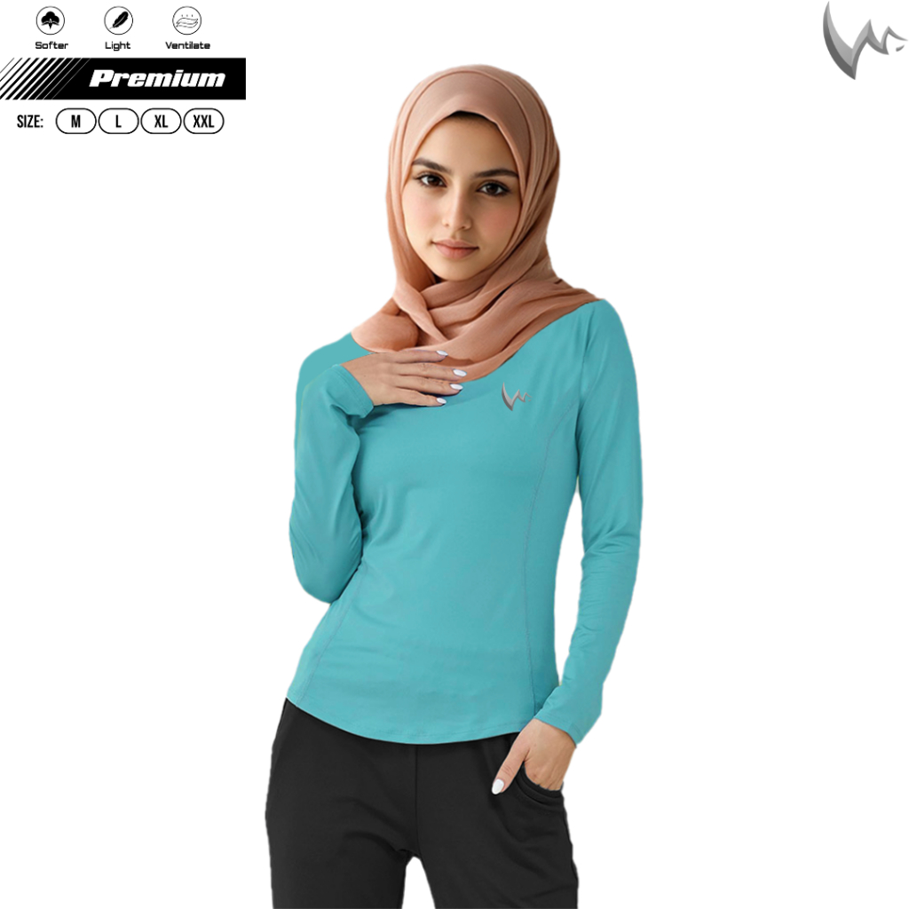 BIG PROMO Winstorm MUSLIM Baju Olahraga Wanita Premium Lengan Panjang Kaos Badminton Muslimah