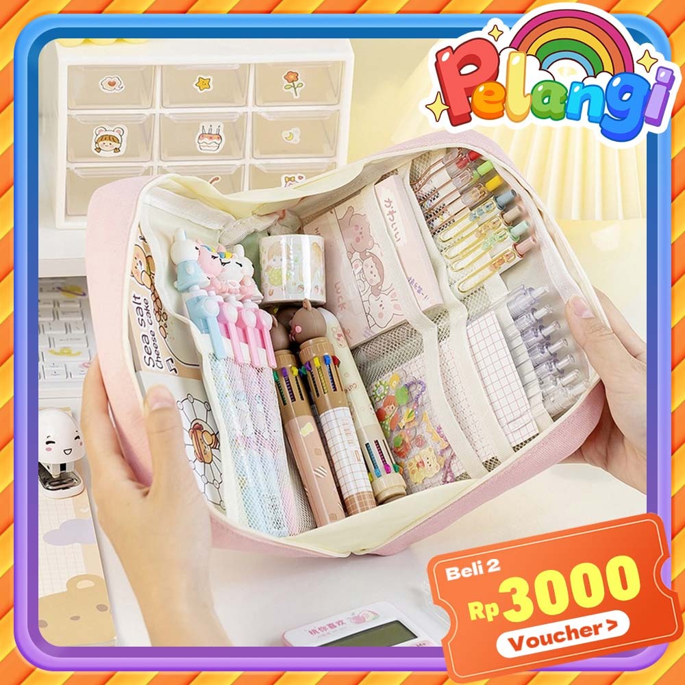 

Tempat pensil pola Large Capacity Pencil Case Canvas Kotak Alat Tulis Kantong Pensil Siswa Lucu Kotak Pensil Serbaguna Tempat Dapat menahan gunting penghapus pensil 8 lapisan Tempat Pensil Alat Tulis Kreatif Multifungsi Tas