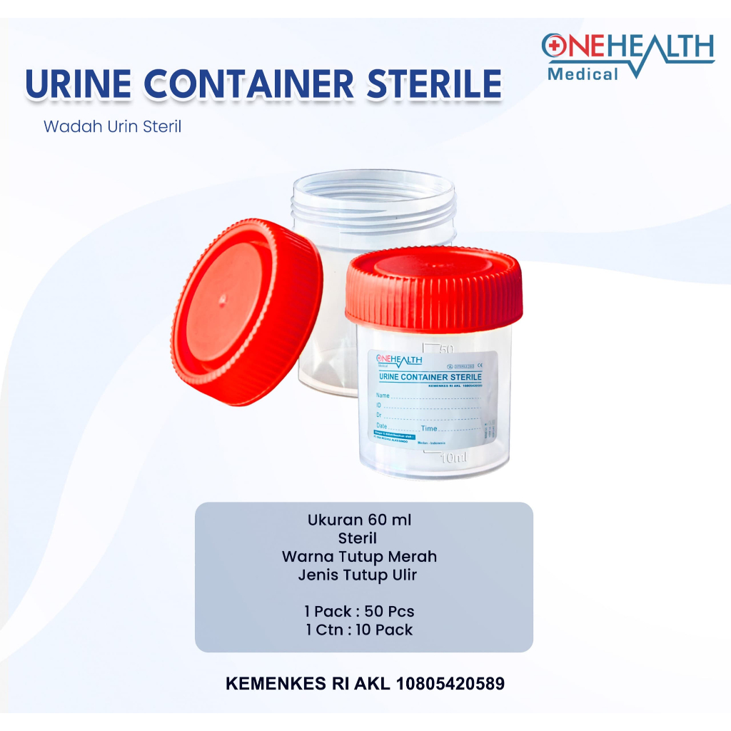 Onehealth Pot Urin Steril 60ml Sample Container Steril Pot Dahak Pot Plastik Pot Salep