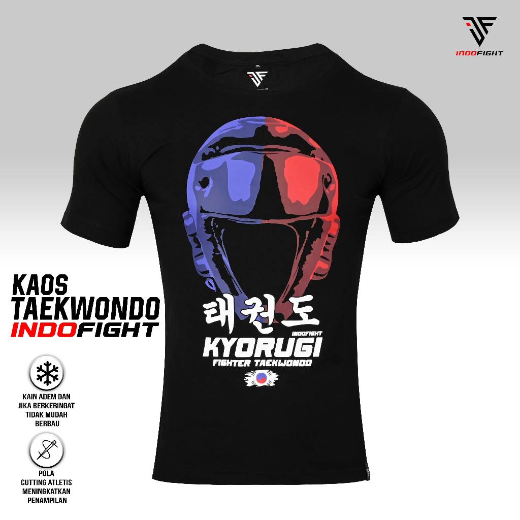 T-shirt Taekwondo kaos Taekwondo Indofight Baju Taekwondo Kaos Olahraga Taekwondo Apparel Premium