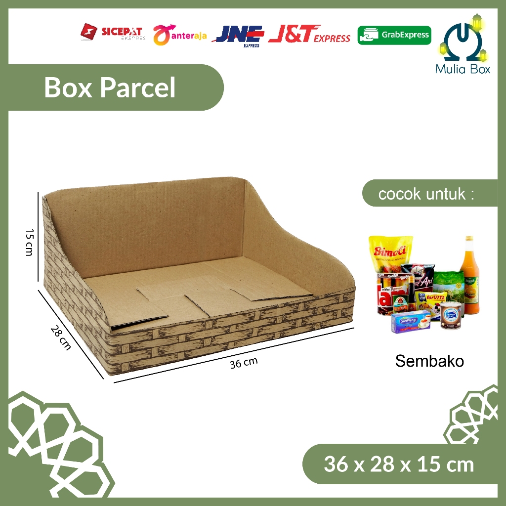 

Kardus Lebaran Idul Fitri BinBox 36 x 28 x 15 cm Keranjang (ISI 5PCS) / Dus Keranjang Parcel Sembako Hampers Toples Kue Kering Kado Corrugated Box