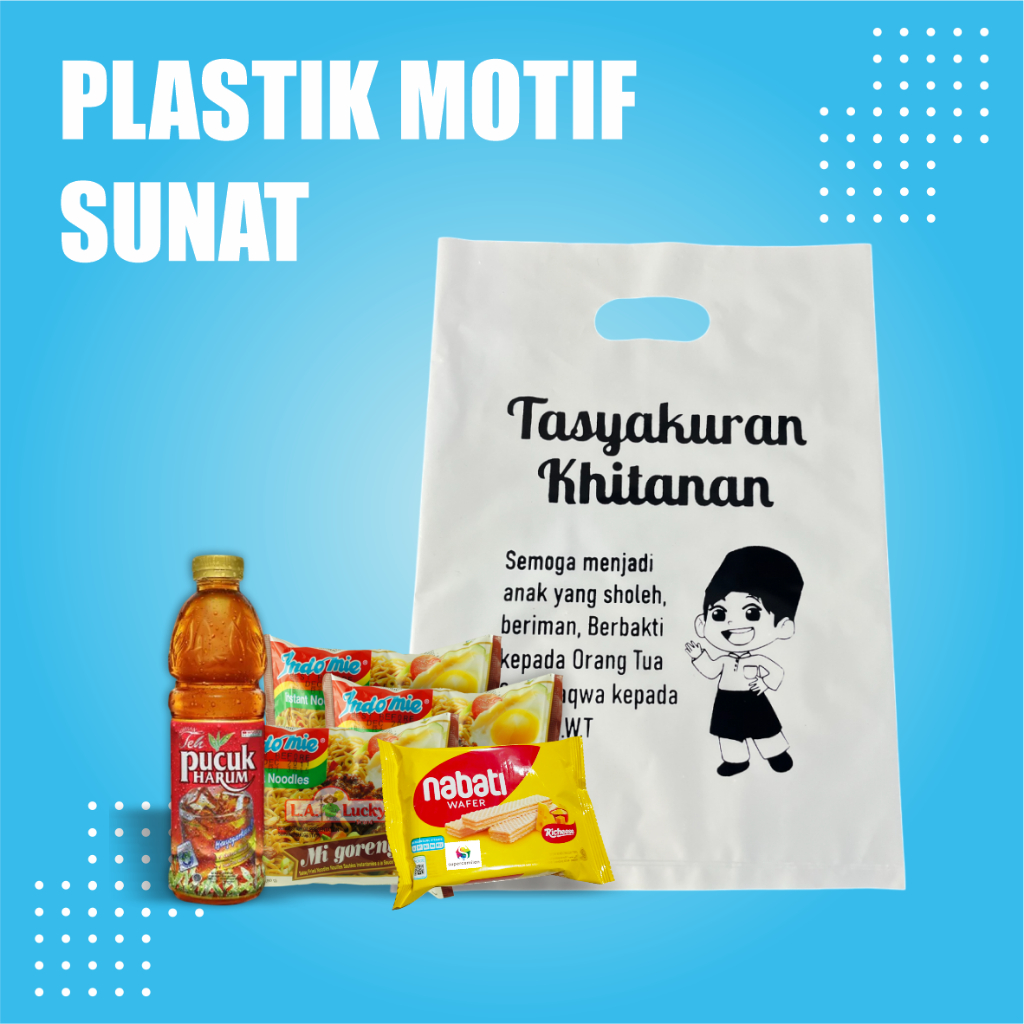 

(Isi 50pcs) Plastik Motif Sunatan, Plastik Hidangan, Plastik Khitanan, Plastik Sunat