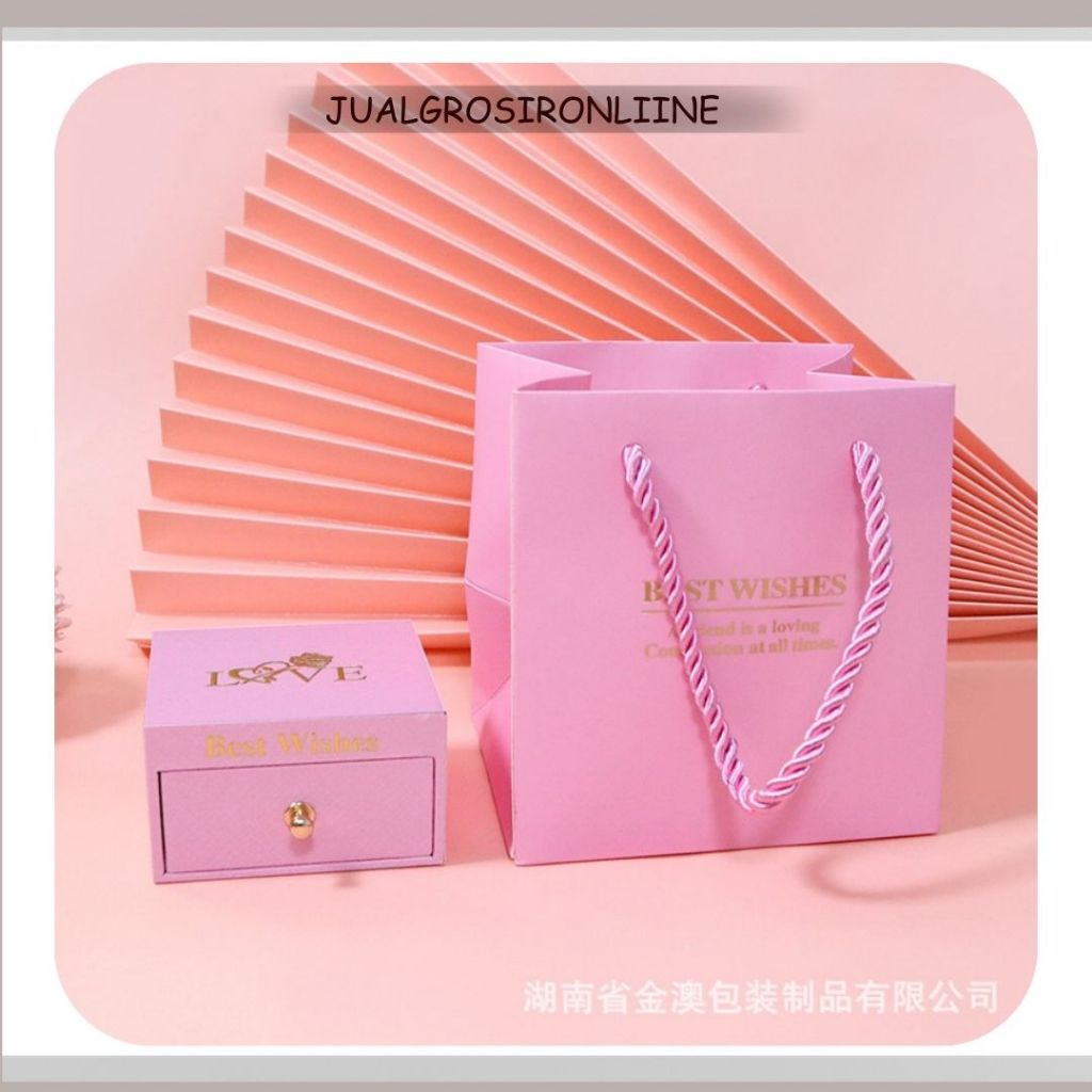 

Box Perhiasan Set Paper Bag Kotak Kalung Cincin Kalug Gift Box Sovenir Premium