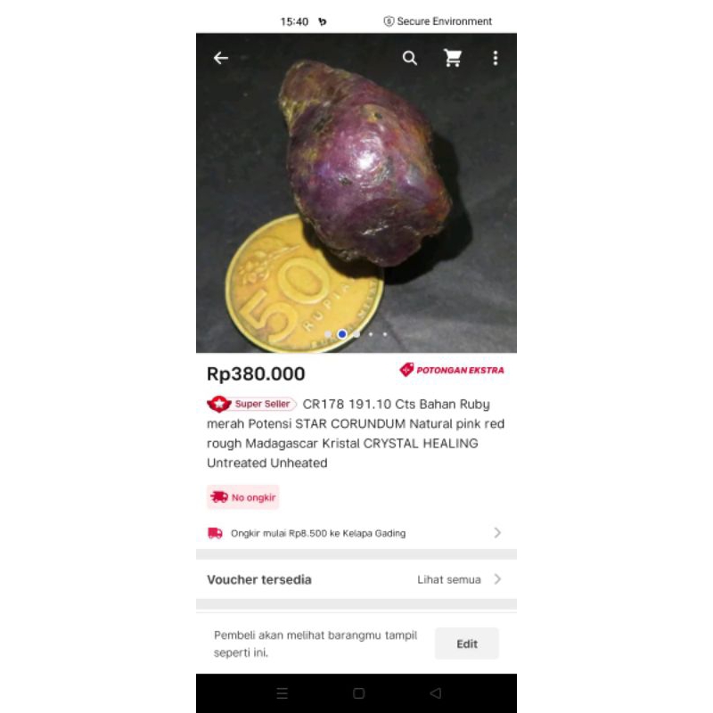 CR178 191.10 Cts Bahan Ruby merah Potensi STAR CORUNDUM Natural pink red rough Madagascar Kristal CR