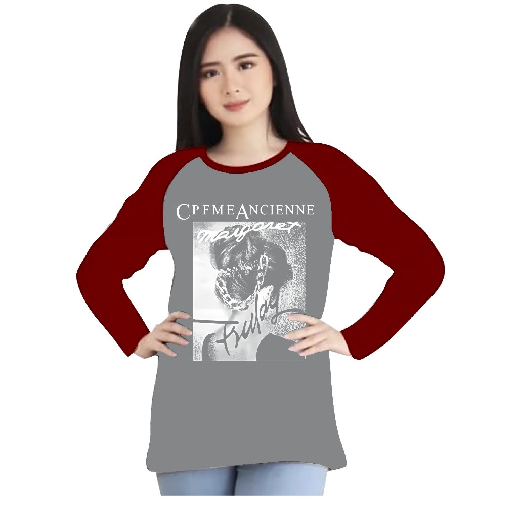 Kaos Raglan Wanita Sablon margaret/ Kaos Raglan Wanita / Kaos Raglan cewek lengan Panjang  kaos cewe