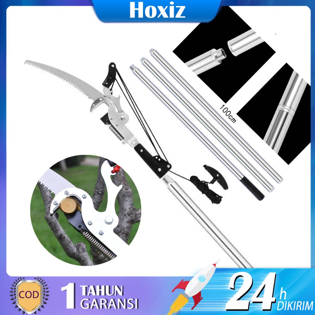 3-7M Tree pruner galah tongkat pemotong gergaji gunting dahan ranting gergaji pemangkas