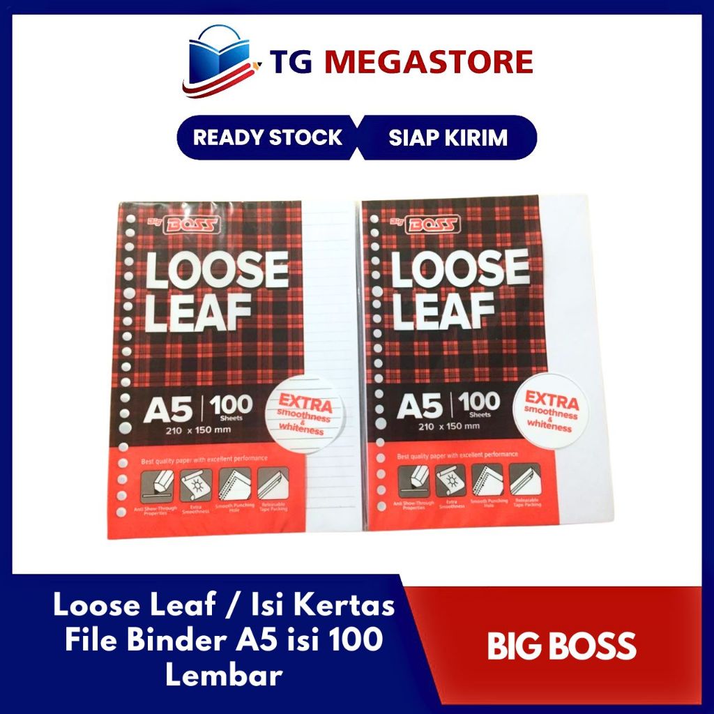 

Loose Leaf / Isi Kertas File Binder BIG BOSS A5 isi 100 Lembar