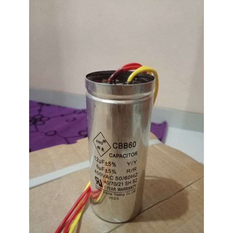 Kapasitor Mesin Cuci AQUA 2tabung 12+6 MIKRO