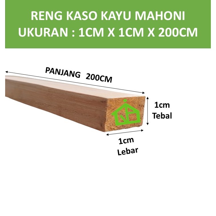 List Kaso Reng Kayu JMahoni Ukuran 1x1m Panjang 200cm
