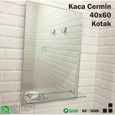 KACA CERMIN / MIRROR KOTAK POLOS 40x60 FREE AMBALAN KACA