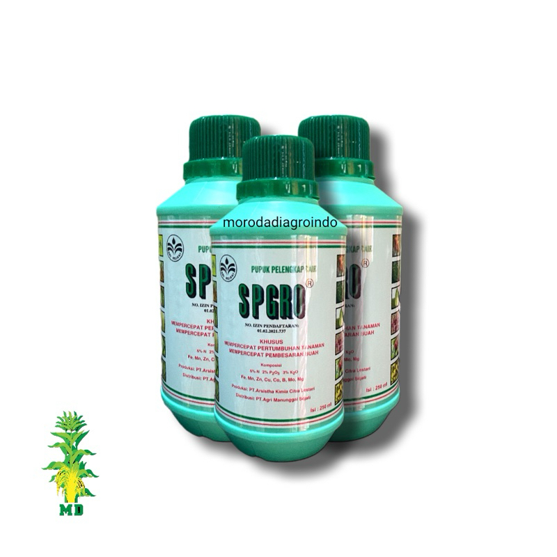 Pupuk pelengkap cair penyubur tanaman SPGRO hijau 250ml