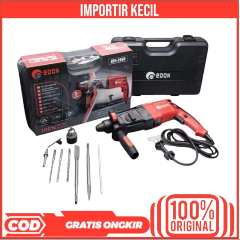 Mesin Bor Hammer EDON ED5-2680 Mesin Bobok Beton Tembok SDS Plus
