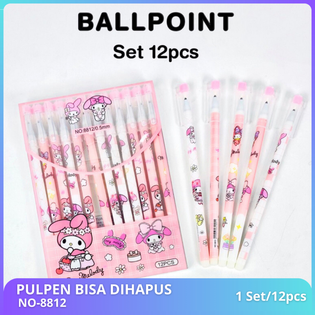 

HD 12pcs Pulpen Gel Bisa Dihapus / Pulpen Gel Fancy