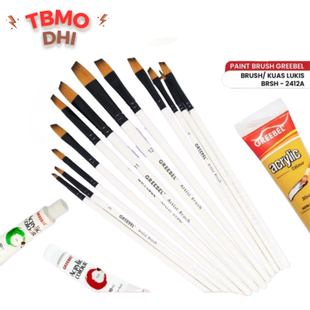 

TBMO GREEBEL Kuas Lukis Brush Paint Set 6pcs / Kuas Melukis (2412A)