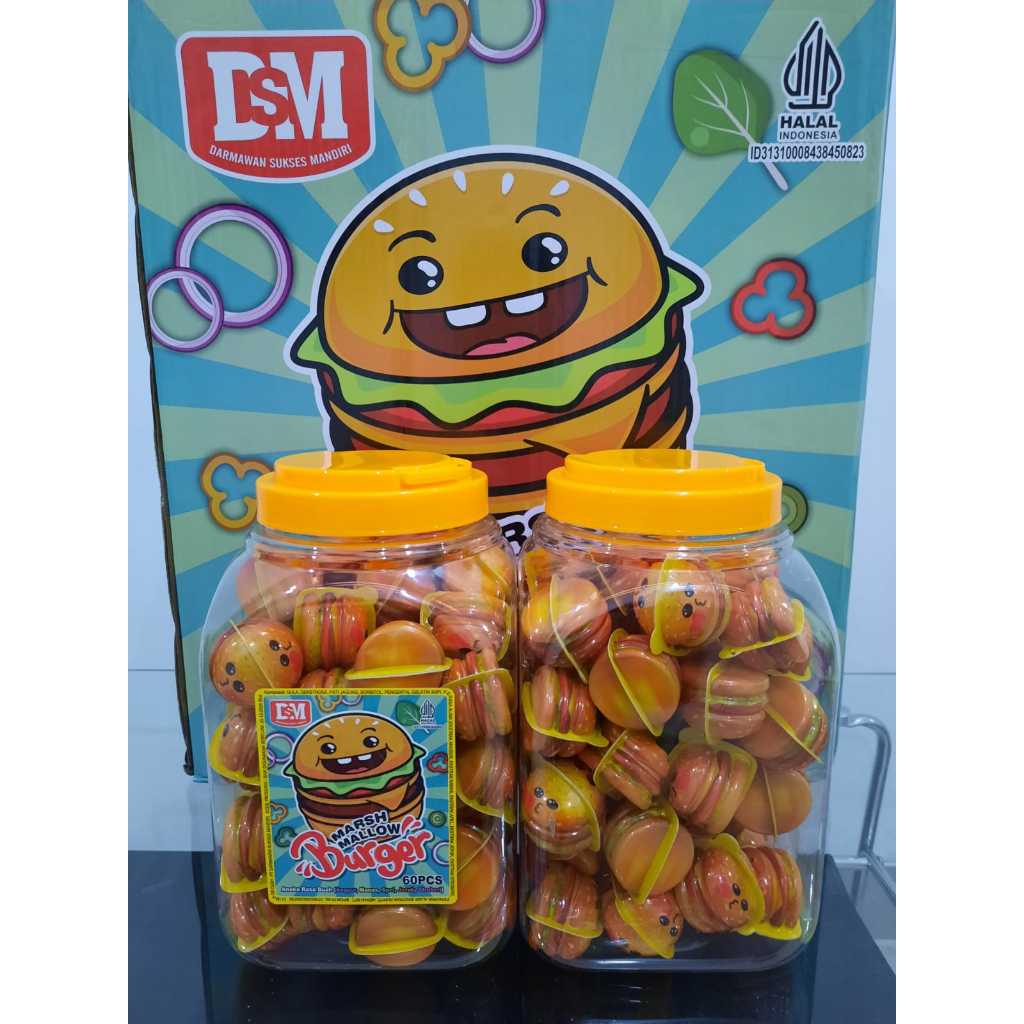 

Makanan DSM Marshmallow Burger HALAL 60pcs 650gr