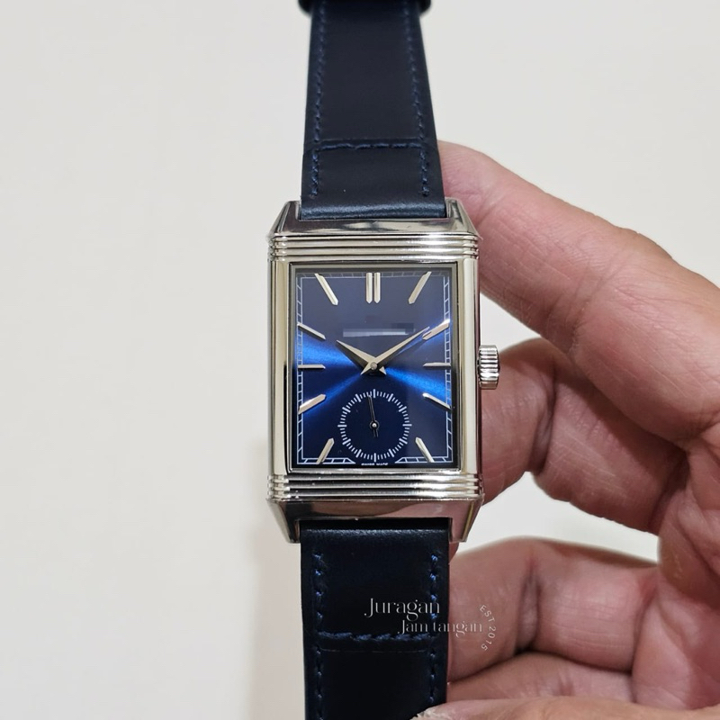 Jam Tangan Keren JLC007 Reverso Mono Blue Dial by MGF