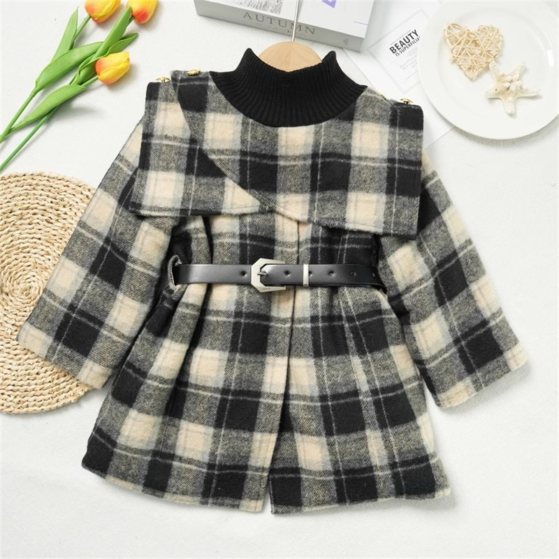 254 L*ewe Mono Dress Kids Girl Korean Daily Outfit Import Fashion Autumn & Winter Spring Outfit Anak